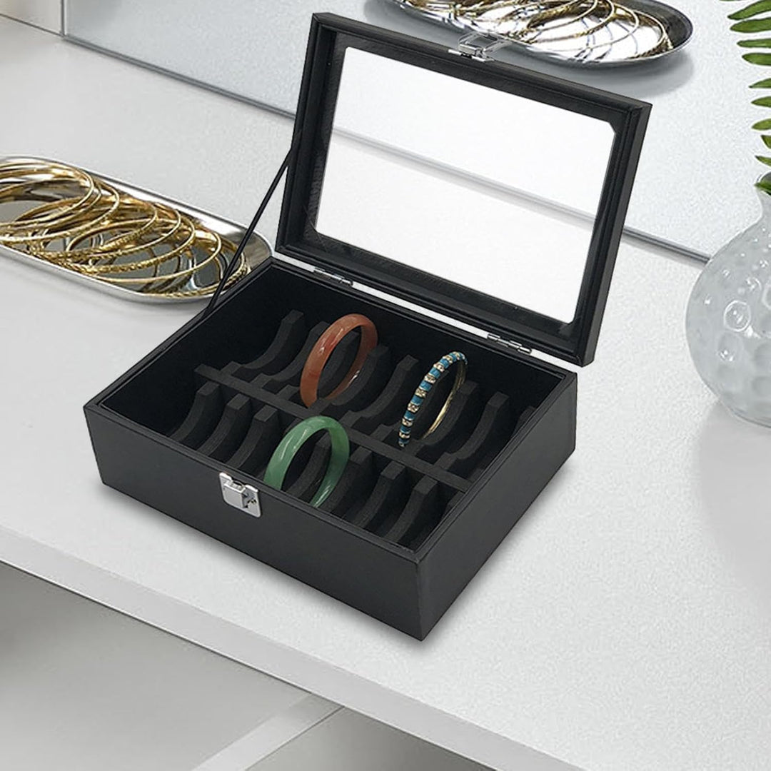 Armband-Aufbewahrungsbox, Armreif-Organizer-Box | PU-Leder-Vitrine, 10/20 -Fächer, Armreif-Aufbewahr