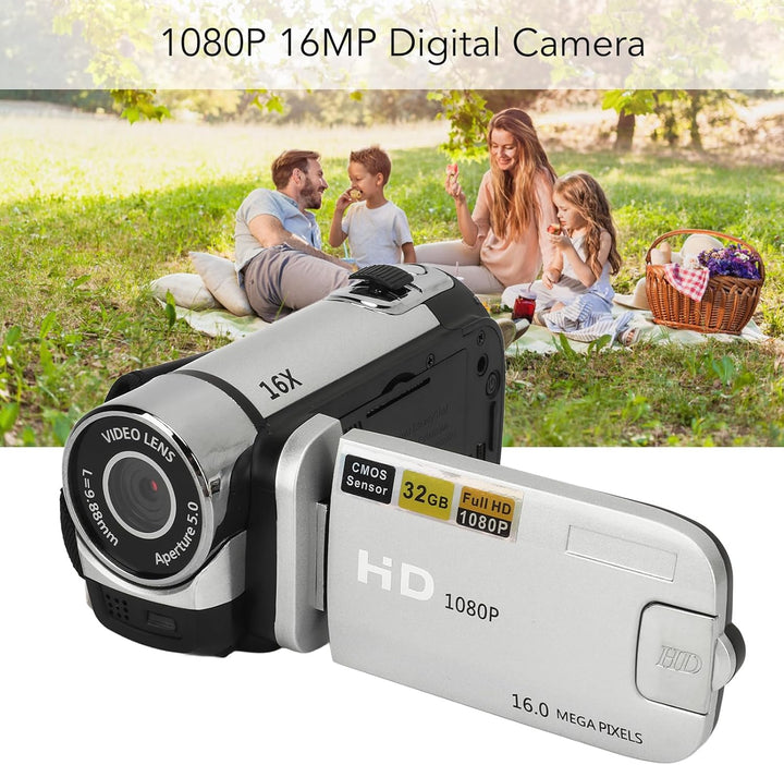 D90 1080P 16MP Digitalkamera 2,4 Zoll Drehbare Bildschirmkamera 16X Zoom HD Videorecorder mit Füllli
