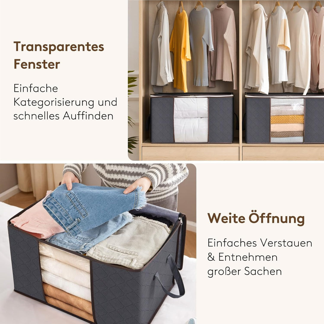 Lifewit 10 Stück Aufbewahrungstasche, Aufbewahrungsbox mit Deckel, Kleiderschrank Organizer Faltbare
