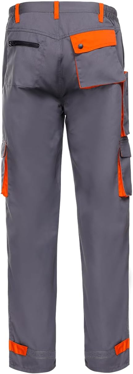 Stenso Desman Herren Arbeitshosen Bundhose - Cargohose - Grau/Orange 48, 48