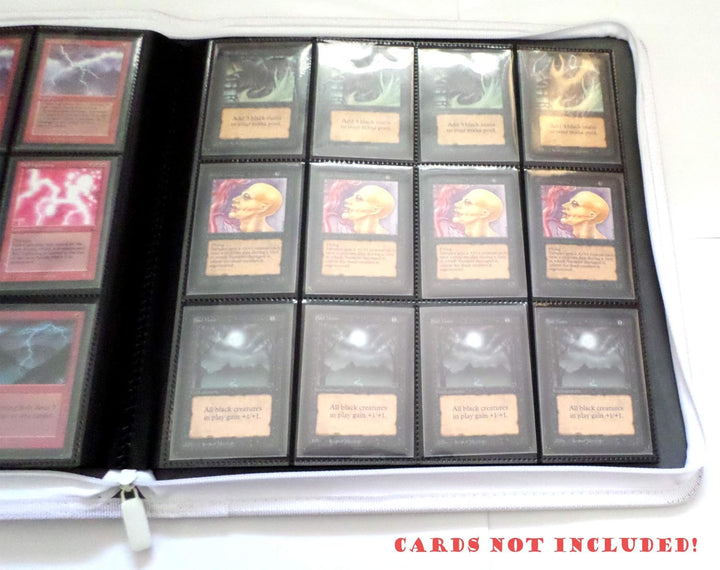 docsmagic.de Premium Pro-Player 12-Pocket Playset Zip-Album White - 480 Card Binder - MTG - PKM - YG