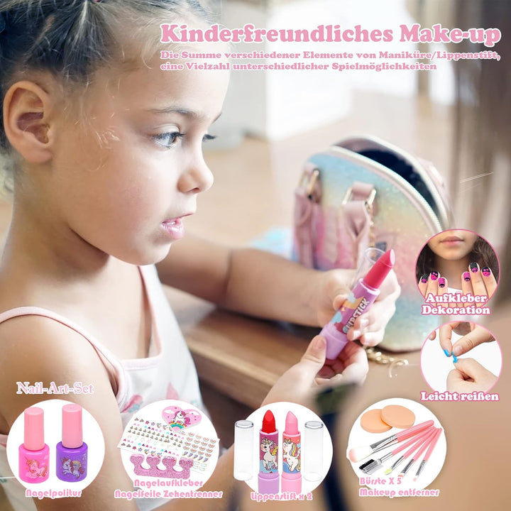 Kinderschminke Set - Schminkkoffer Mädchen Spielzeug, Make Up Set, Halloween Weihnachts Geburtstags