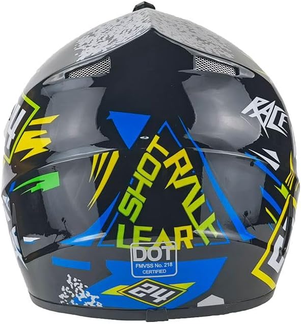 Kinder Crosshelm Hot-Shot – Motorradhelm für Kinder, ABS-Schale, robuster Kinderhelm für Downhill, Q