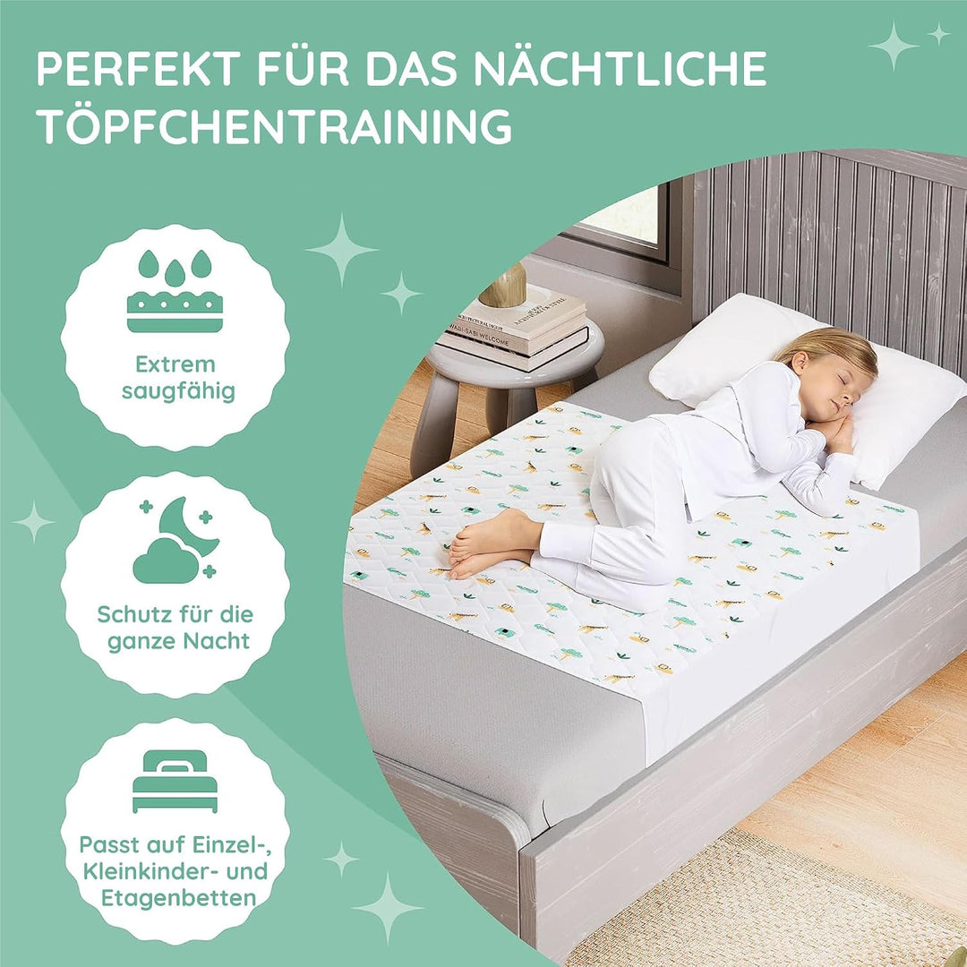 Lynmark® wasserdichte Matratzenauflage zum Befestigen, Matratzenschoner Wasserdicht | Safari Design