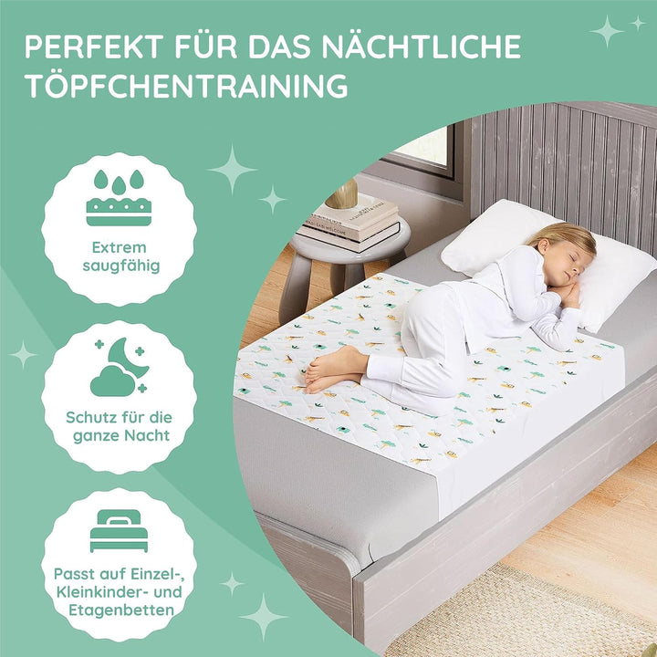 Lynmark® wasserdichte Matratzenauflage zum Befestigen, Matratzenschoner Wasserdicht | Safari Design