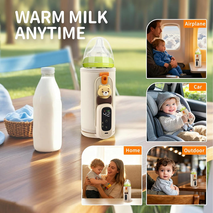 Tragbarer Flaschenwärmer für Unterwegs, Babyflaschenwärmer für Muttermilch & Pre-Nahrung, Milchwärme