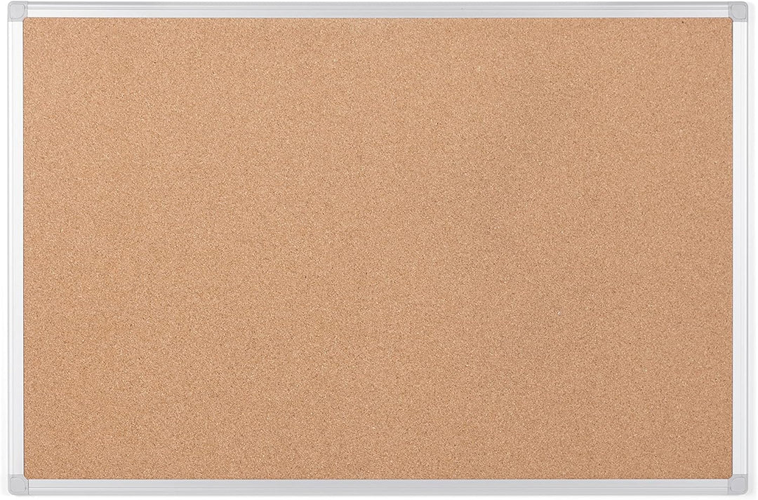Bi-Office Earth - Umweltfreundliche Pinnwand, Korktafel mit Aluminiumrahmen, Hochwertige Naturkorkob