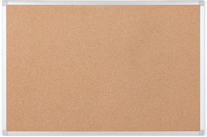 Bi-Office Earth - Umweltfreundliche Pinnwand, Korktafel mit Aluminiumrahmen, Hochwertige Naturkorkob