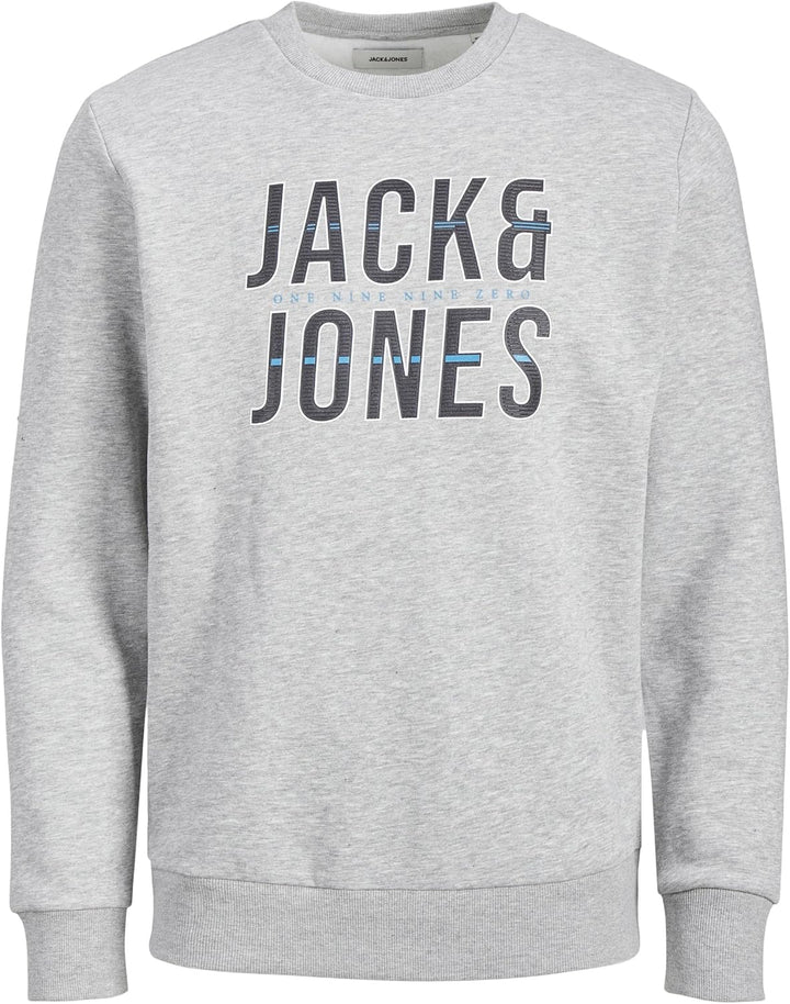 JACK & JONES Herren Jjxilo Sweat Crew Neck Sweatshirt L Lichtgrau, L Lichtgrau