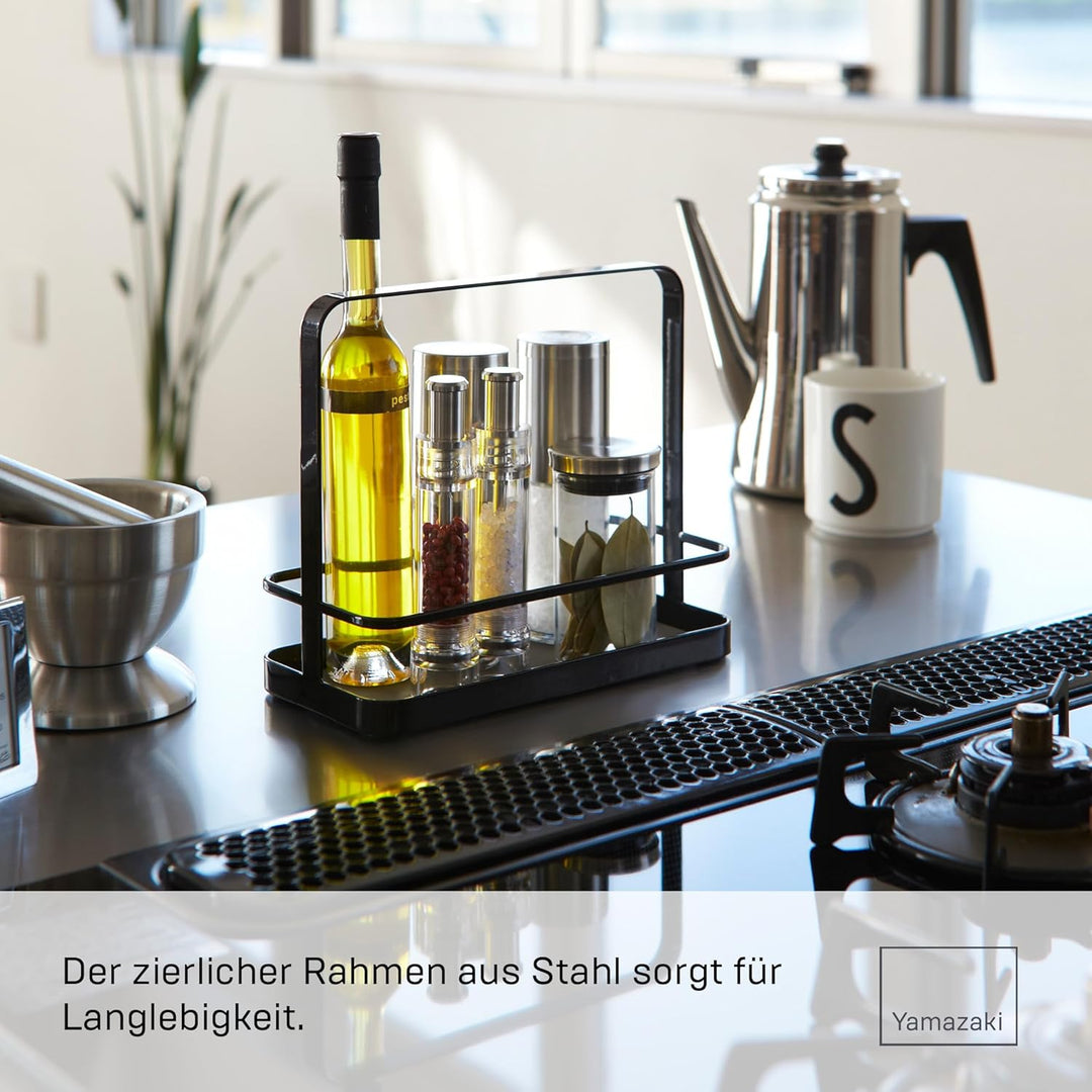 YAMAZAKI Tower Menage, Stahl, Schwarz, One, Schwarz, Single