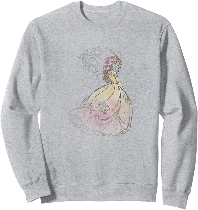 Disney Beauty And The Beast Belle & Beast Sketch Sweatshirt