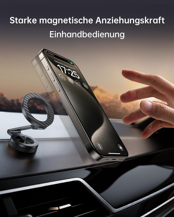 SYNCWIRE Handyhalterung Auto für MagSafe, [360°-Drehung&Faltbar] Magnetischer Telefonhalter das Auto
