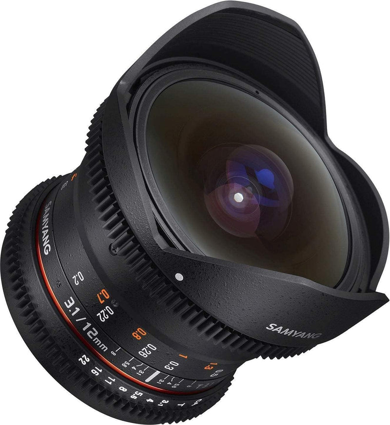 SAMYANG 7510 13012T3.1C 12 mm T3.1 VDSLR ED AS NCS Objektiv für Anschluss Fish-Eye Canon schwarz für