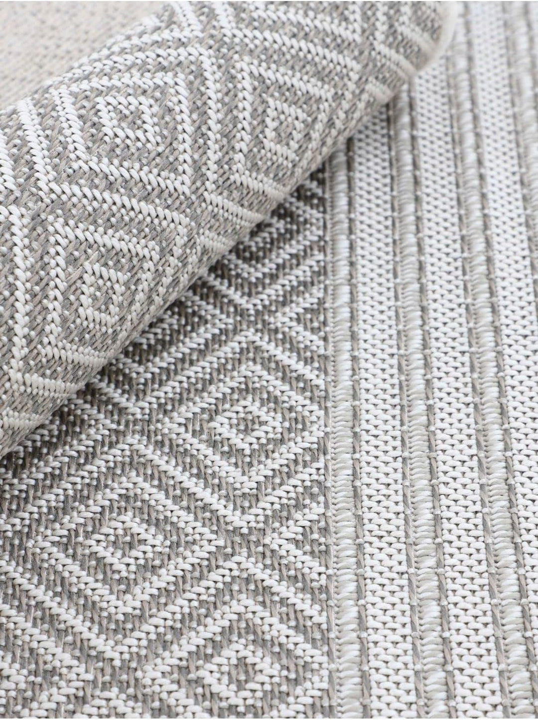 carpetfine In- und Outdoor Teppich Boho Läufer Beige Flachgewebeteppich 75x200 cm | Moderner Teppich