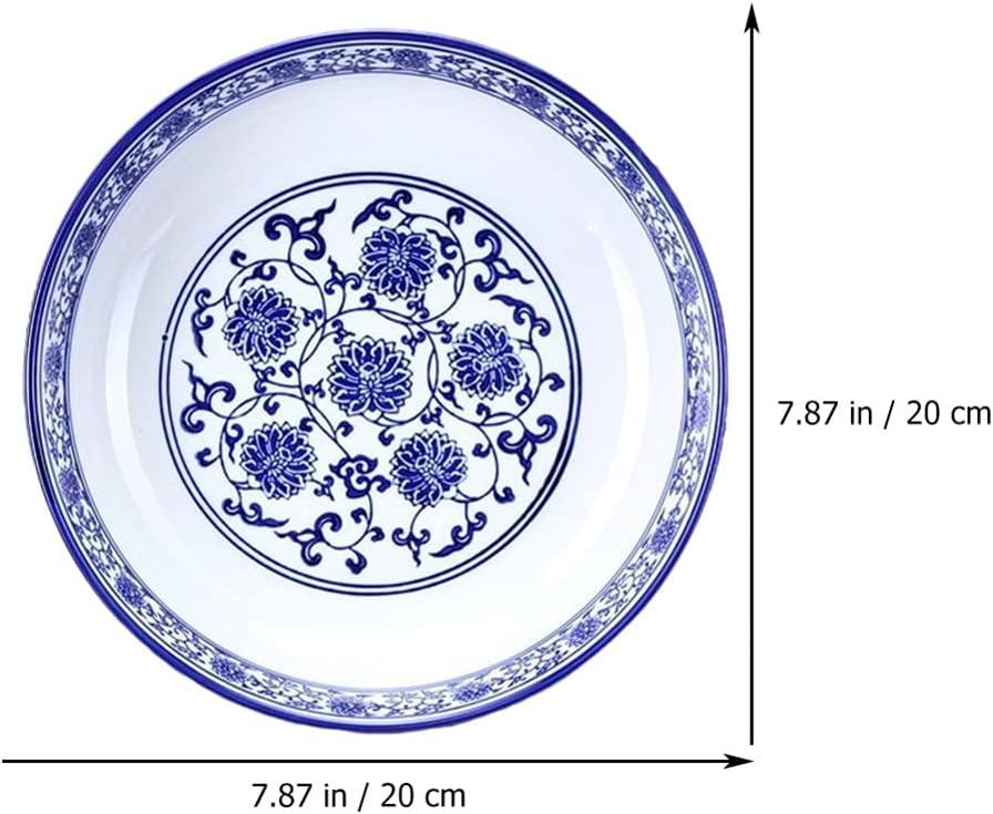 BESTonZON Keramik Suppensch¨¹ssel Nudelschale Asiatische Ramen Sch¨¹ssel Blau 8 Zoll Chinesische Sti