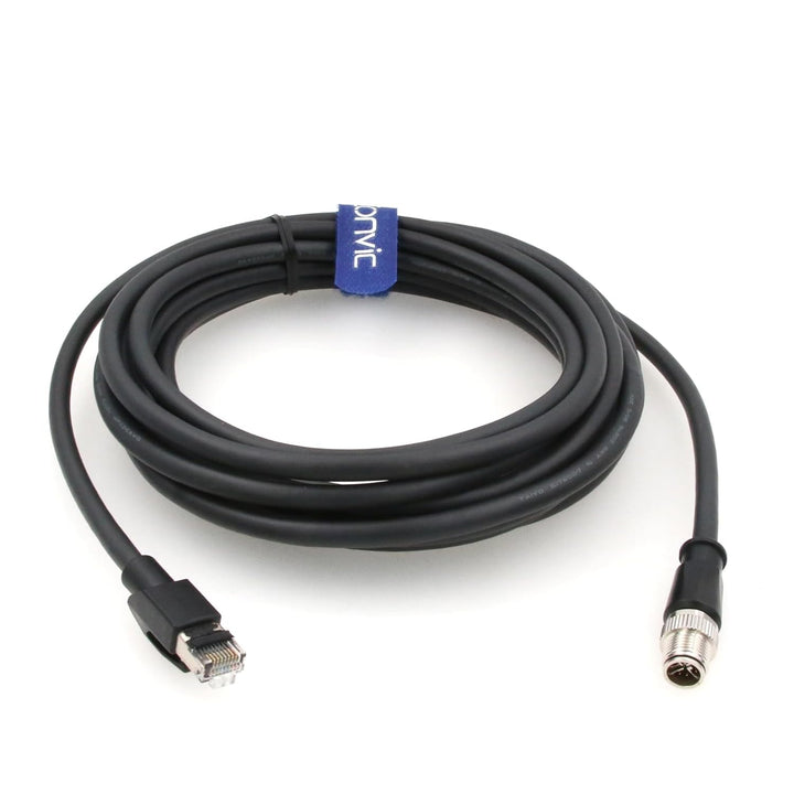 Eonvic M12 X-Code Ethernet TAIYO High-Flex Cognex Kamera Netzwerkkabel Black 5M, Black 5M