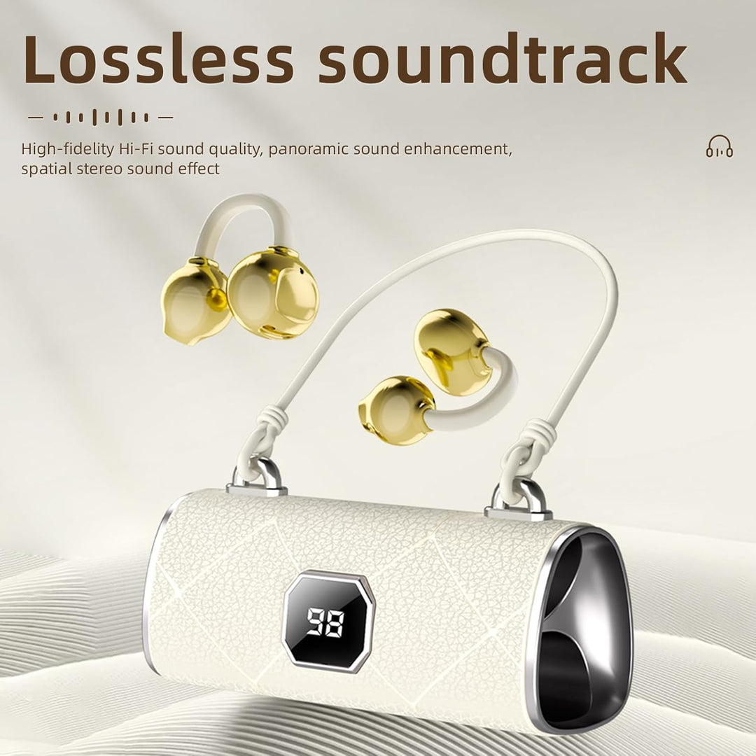 Bluetooth Clip-Ohrhörer, 5.4 Bluetooth-Ohrhörer mit HD-Mikrofon, mit Ladebox, mit Hi-Fi-Klangqualitä