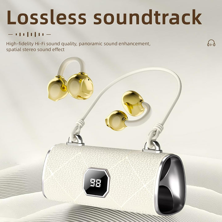 Bluetooth Clip-Ohrhörer, 5.4 Bluetooth-Ohrhörer mit HD-Mikrofon, mit Ladebox, mit Hi-Fi-Klangqualitä