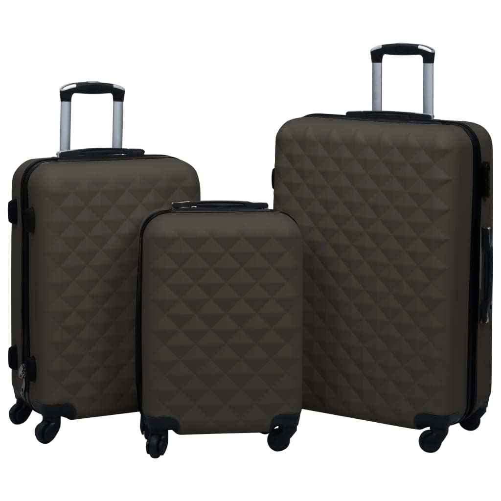vidaXL Kofferset 3-TLG. ABS Hartschalenkoffer Reisekoffer Set Mehrere Auswahl, Anthrazit