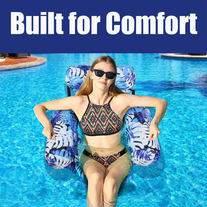 Luftmatratze Wasser Pool Sessel für Erwachsene, Aufblasbares Sofa Poolliege Schwimmkissen, Faltbare