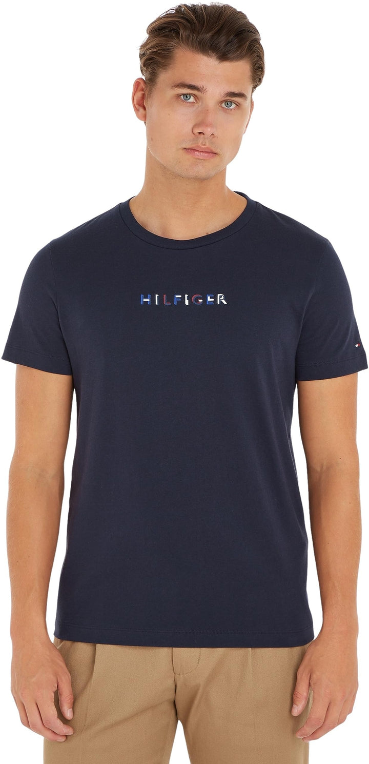 Tommy Hilfiger Herren Kurzarm T-Shirts XS Blau (Desert Sky), XS Blau (Desert Sky)