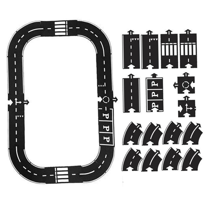 Flex Track, Flexible Autogleise für Kinder, unzerstörbare wasserdichte modulare Puzzle-Gleise, Flexi