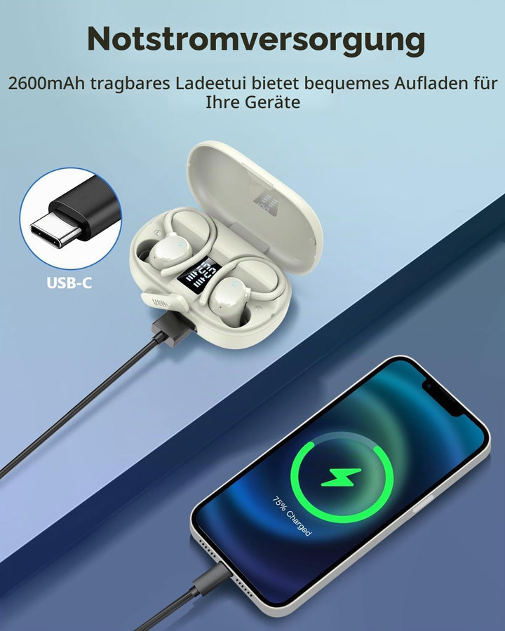 Bluetooth Kopfhörer Sport, 2026 in Ear Kopfhörer Kabellos Bluetooth 5.3 mit HD Mic, Herausragender S