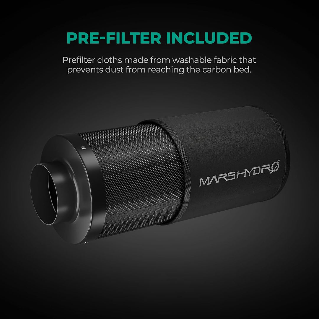 MARS HYDRO Aktivkohlefilter 100mm, Kohlefilter Geruchskontroll mit Australischer Aktivkohle, Austaus
