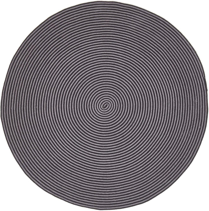 Homescapes runder Teppich, handgeflochtener Baumwollteppich 120 cm im Vintage-Stil mit Spiralemuster