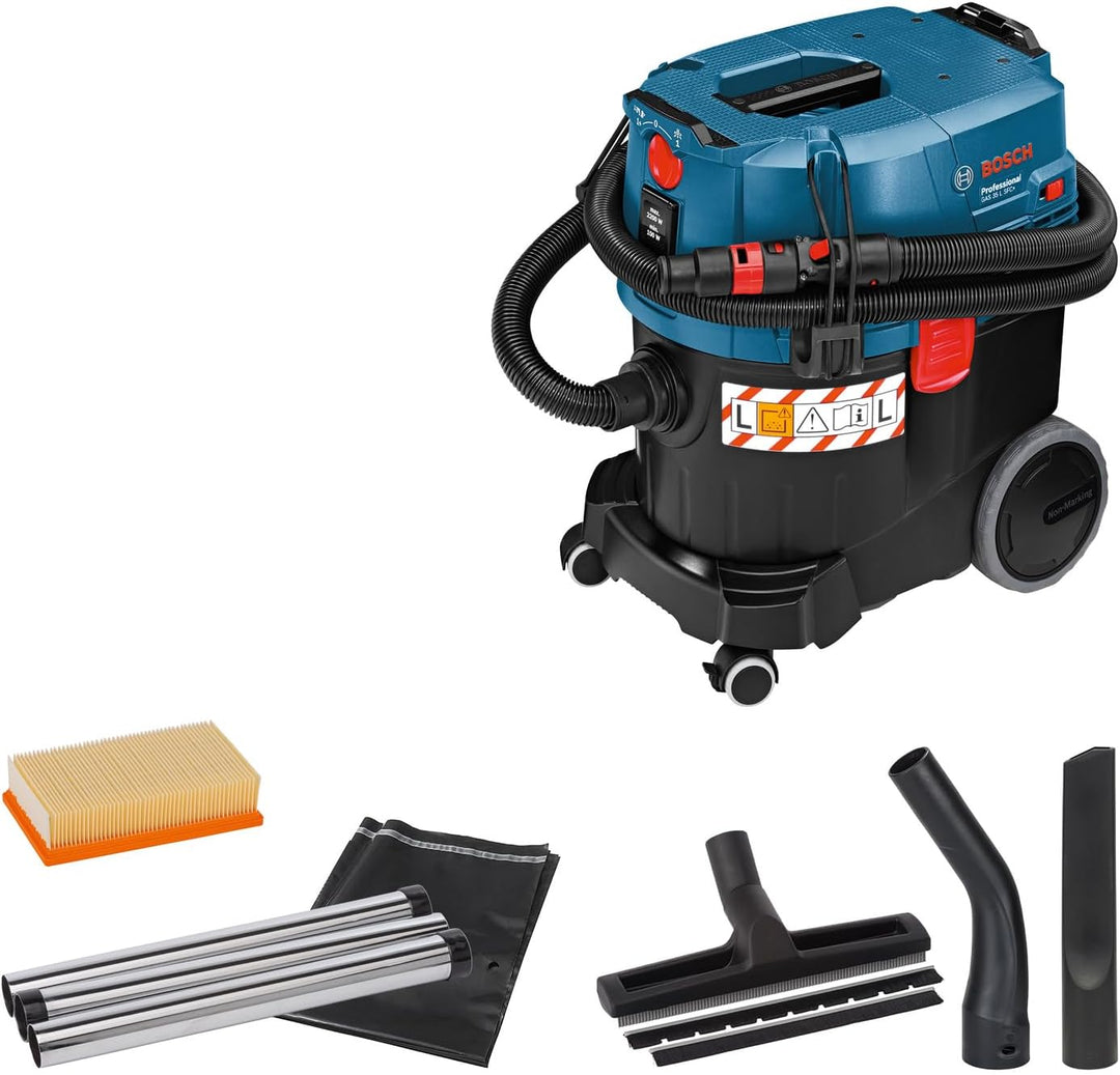 Bosch Professional Industriestaubsauger GAS 35 L SFC+ (1200 Watt, 35 L Behälter, 3 m Schlauch, im Ka