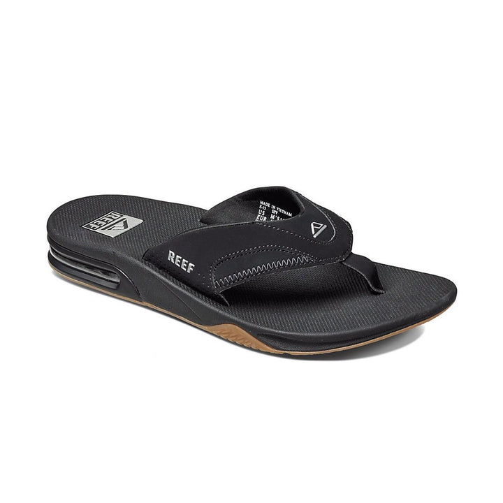 Reef Herren Fanning Flipflop 35 EU Schwarz Black Silver Bls, 35 EU Schwarz Black Silver Bls