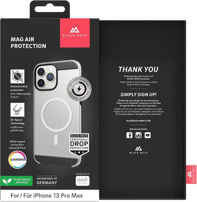 Black Rock - Hülle Air Robust Case Passend für Apple iPhone 13 Pro Max I Handyhülle MagSafe Kompatib