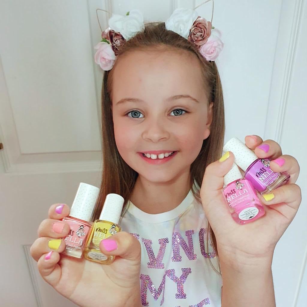Miss Nella SUMMER SPARKLE - 5er Pack Kinder Nagellack mit Peel-off-Formel auf Wasserbasis Non-Toxic