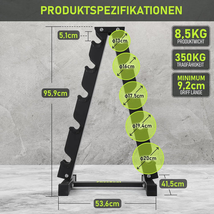 PhysKcal Kurzhantel Rack,Hantelablage für Kurzhanteln, Strapazierfähiger Stah,250kg/300kg Belastbark