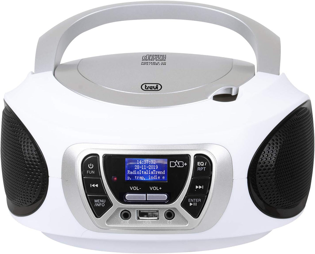 Trevi - Tragbares Stereo-CD-Boombox DAB/DAB+ Radio mit RDS und USB-Eingang mit direkter Wiedergabe v