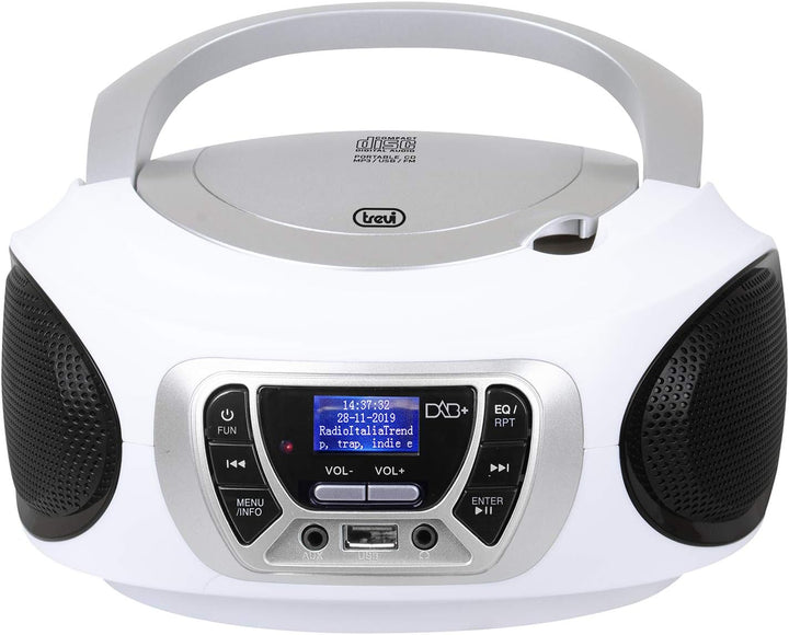 Trevi - Tragbares Stereo-CD-Boombox DAB/DAB+ Radio mit RDS und USB-Eingang mit direkter Wiedergabe v