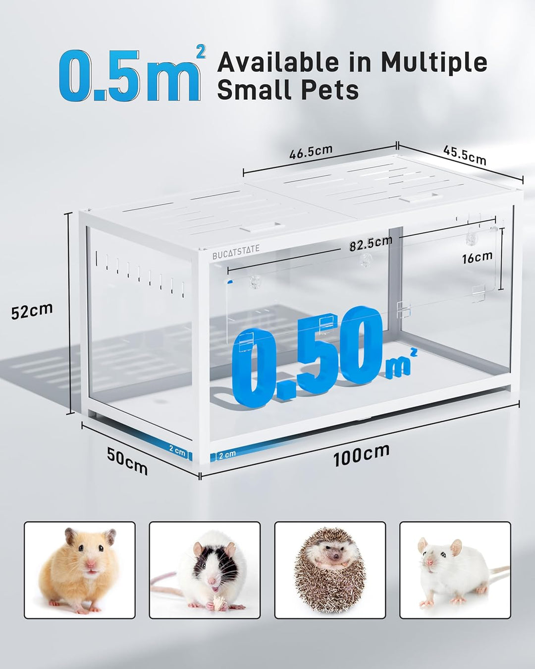 BUCATSTATE Hamsterkäfig 3,0: Metall Rattenkäfig Kleintierkäfig Gross Stapelbar mit Einfacher Montage