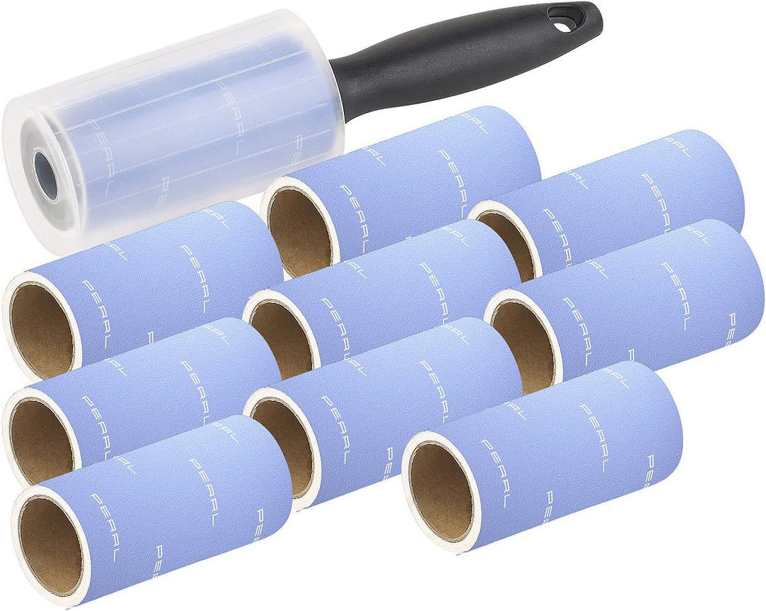 PEARL Klebe Fusselrolle: 3x 10er-Set: Fusselrolle mit Griff und 9 Ersatz-Rollen, 600 Blatt (Kleberol