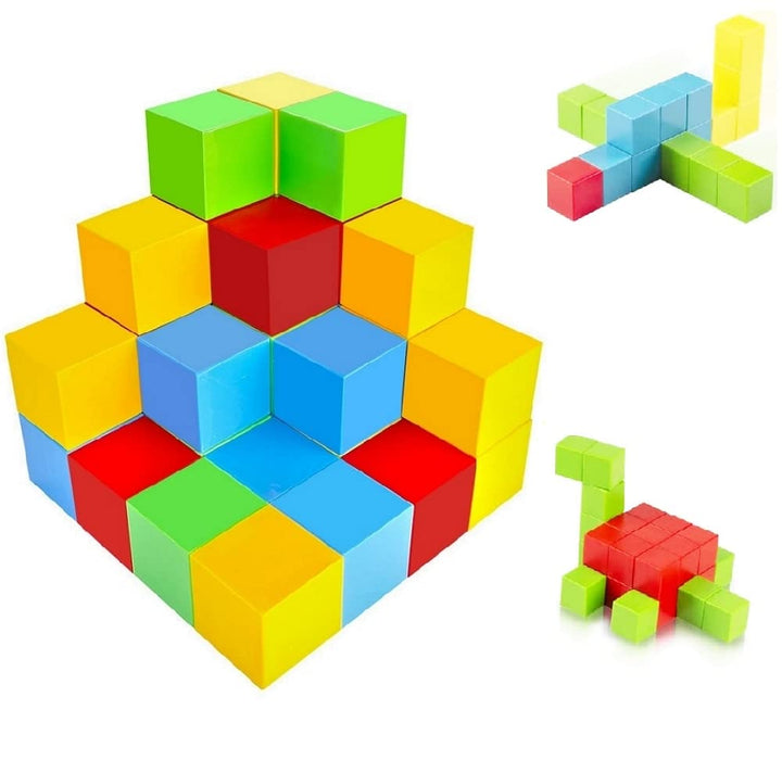 UiDor Magnetische Bausteine, Bunte Magnetische Blöcke Für Jungen Mädchen 25mm 40 Stück, Pädagogische