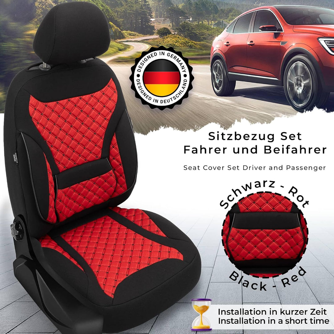 BREMER SITZBEZÜGE Mass Sitzbezüge Schonbezüge für Mercedes B-Klasse W246 ZM2 ZM2 - Schwarz / Rot B-K
