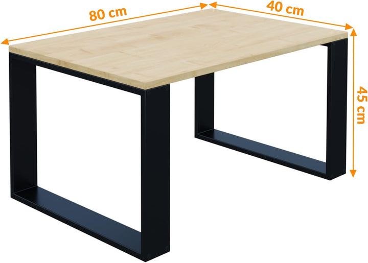 AKKE Couchtisch Wohnzimmertisch Beistelltisch Tisch Für Wohnzimmer Ahorn 80 x 40 x 45 L:80cm x B:40c