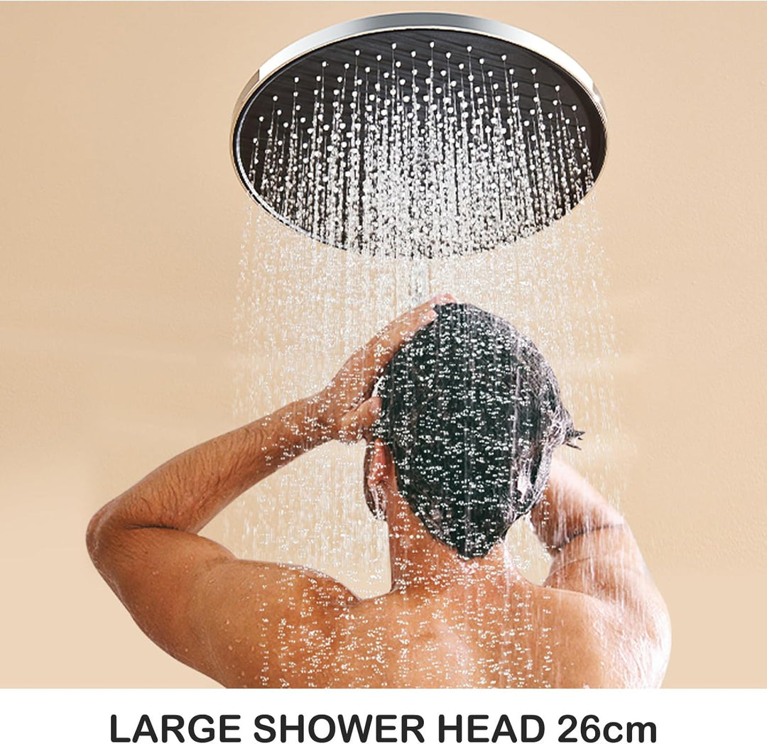 Duscharmatur Komplettset, Auralum Regendusche mit Armatur Höhenverstellbar 1-1,39m, Duschamaturenset