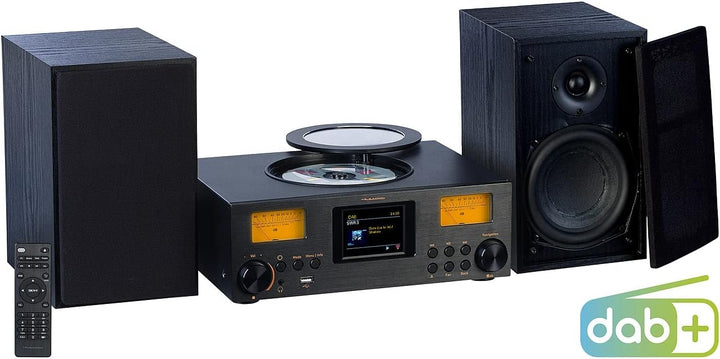 VR-Radio HiFi Anlage: Micro-Stereoanlage: Webradio, DAB+, CD, Bluetooth, App, 300 W, schwarz (Kompak
