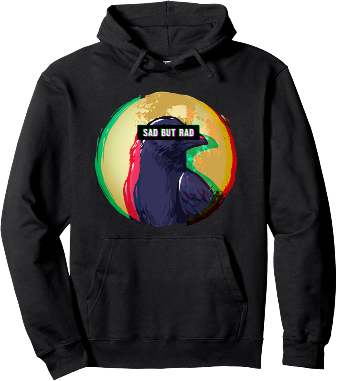 Schwarzer Rabe Krähe Vollmond Sad But Rad Pullover Hoodie
