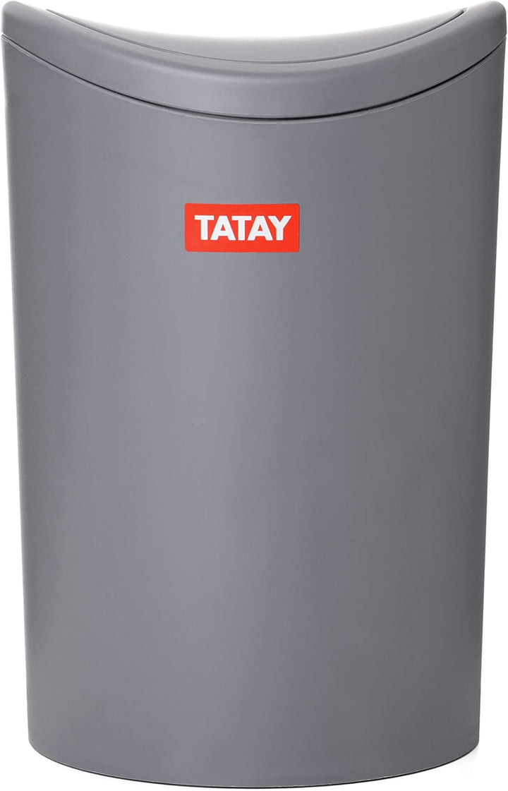 TATAY Mülleimer Bad, 6L Kapazität, Polypropylen, BPA frei, grau. Massnahmen 19 x 19 x 28 cm Grau 6L,