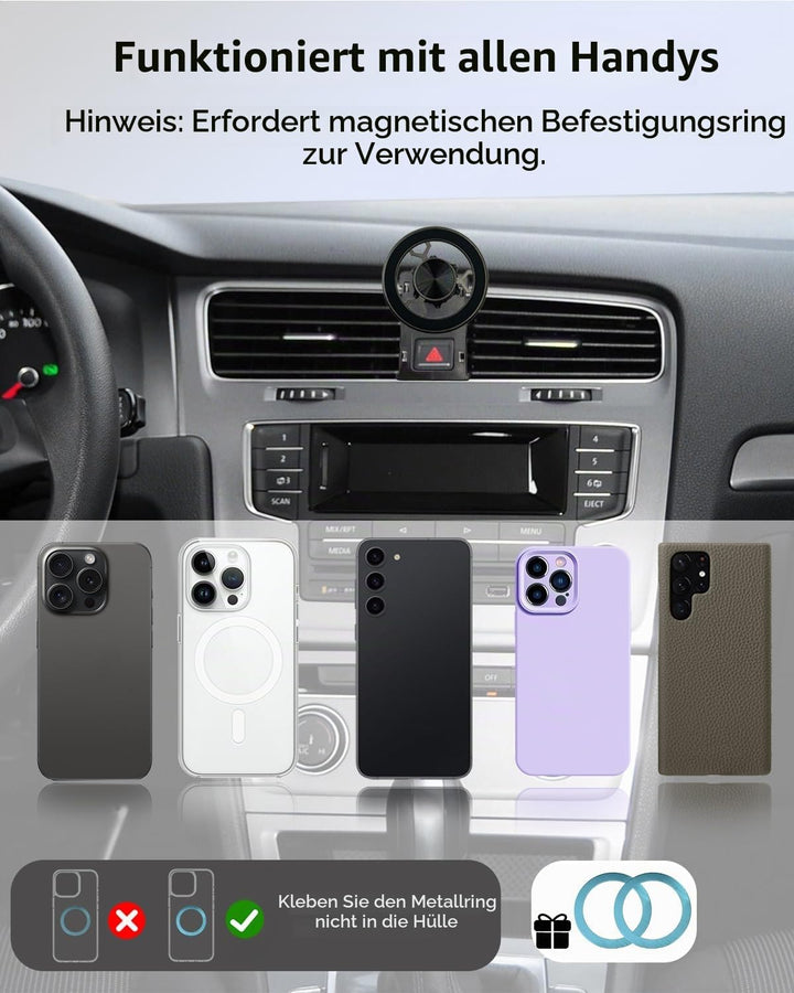 Magnet Handyhalterung Kompatibel mit VW Golf MK7 2014-2019 360 Grad Einstellbares Kompatibel mit Mag