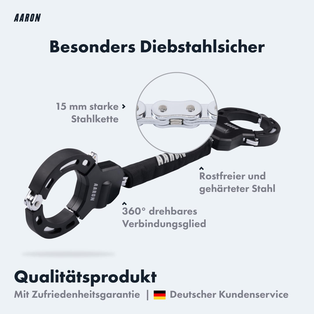 AARON E-Scooter Schloss - Handschellenschloss - Hochsicherheits-Design - Flexibles Fahrradschloss mi
