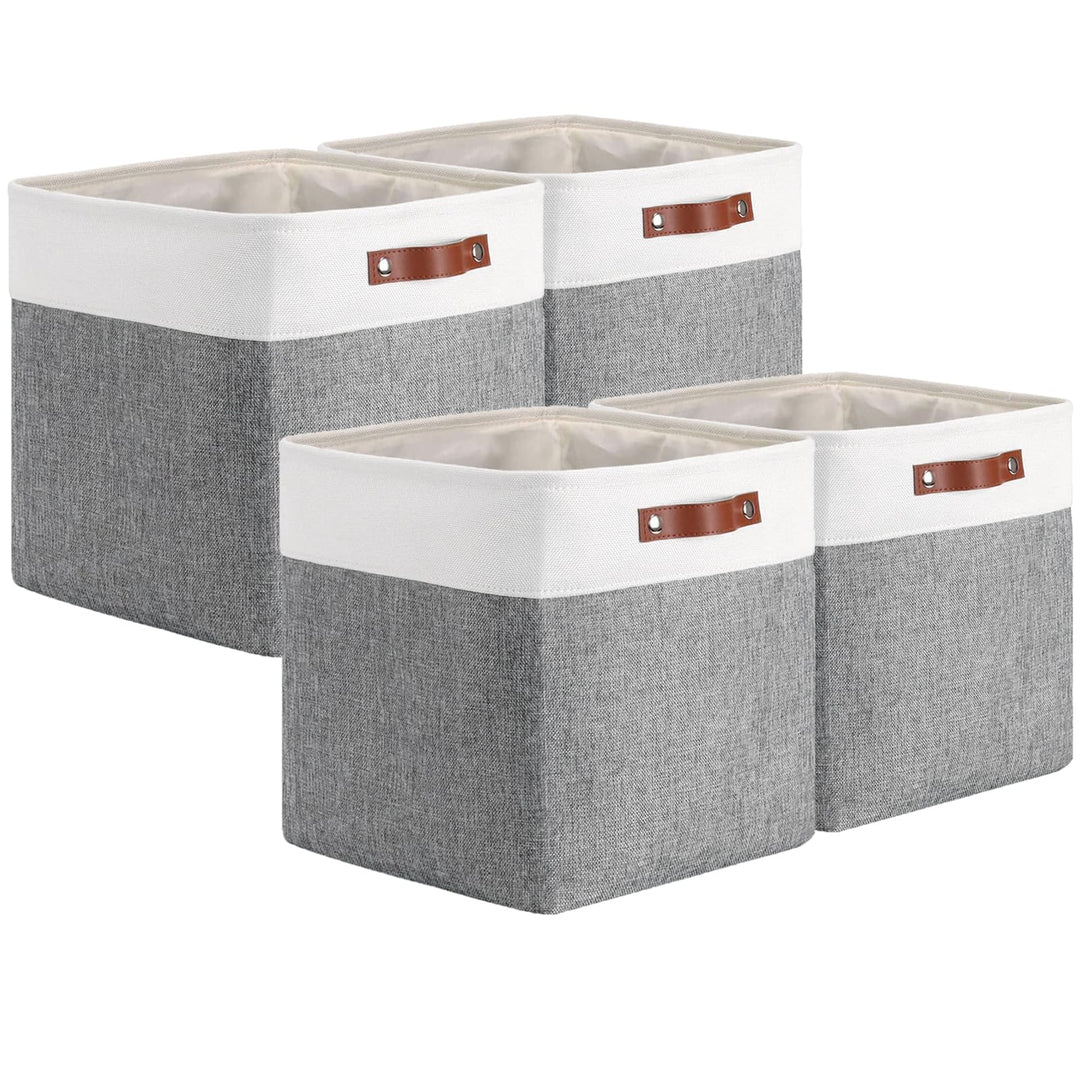 Mangata Cube Aufbewahrungsbox 4er-Set, Stoff Aufbewahrungskorb, 30cm*30cm für Schlafzimmer, Bastelra