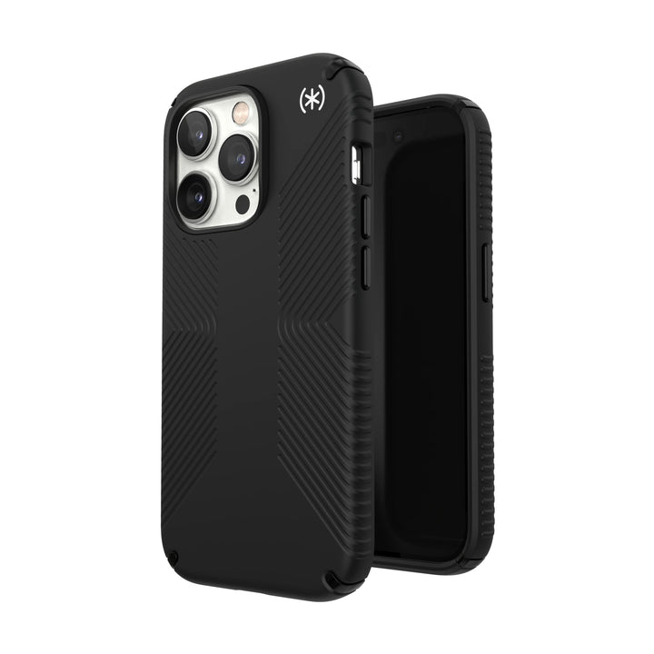 Speck Presidio2 Grip - rutschfeste iPhone 14 Pro Hülle (Schwarz/Schwarz/Weiss) Schwarz / Schwarz / W
