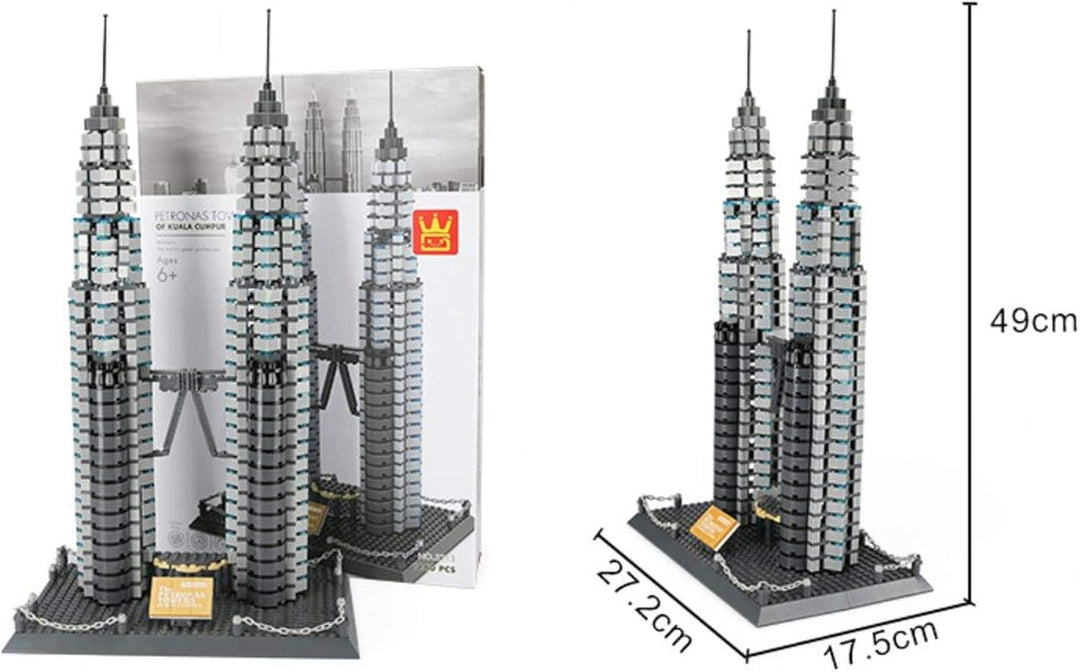 Wange Petronas Tower Kuala Lumpur Architektur-Modell, zur Montage mit mit Bausteinen Petronas Doppel